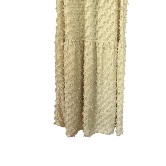 Zara Voluminous Yellow Textured Weave Puff Sleeve Midi Dress Size XS 2339/301 - Picture 10 of 15
